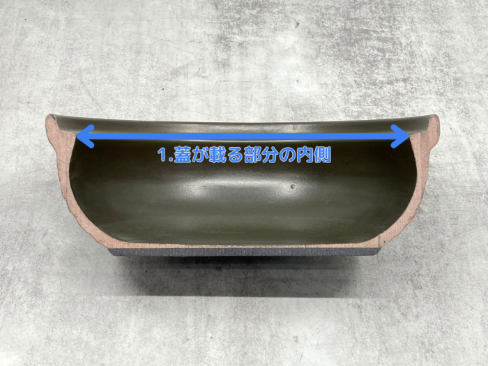 蓋が載る部分の内側(半分)